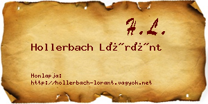 Hollerbach Lóránt névjegykártya